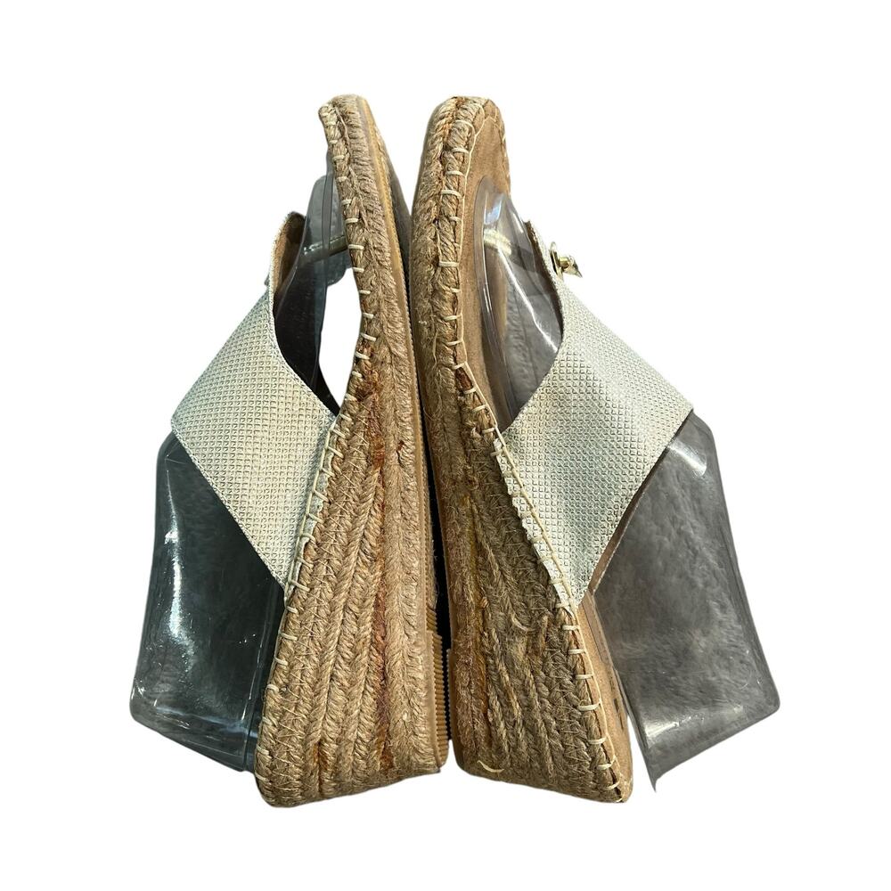 White Mountain  Gold Metallic Thong Jute Sandal Gold Hardware Women's Size 9 - Picture 6 of 10